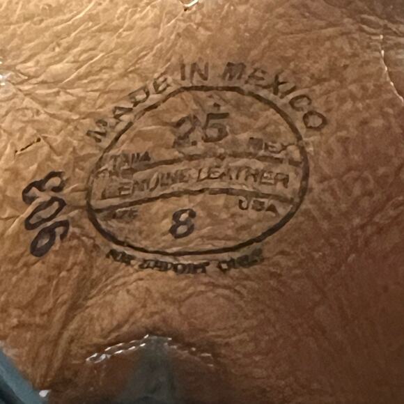 La Sierra Leather Square Toe Embroidered Western Boots Size 8 - Picture 9 of 14